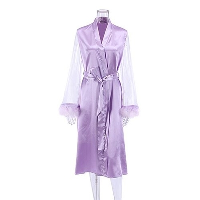 Summer Cross Border Fashion Feathers Ginseng Purple Pajamas Women'S