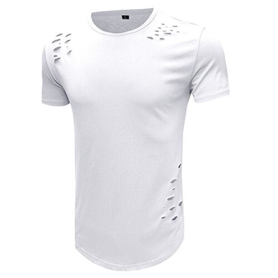 Summer Round Collar Solid Color T Shirt Male Loose Short Sleeve