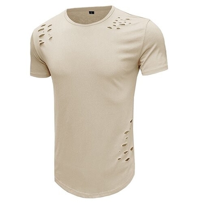 Summer Round Collar Solid Color T Shirt Male Loose Short Sleeve
